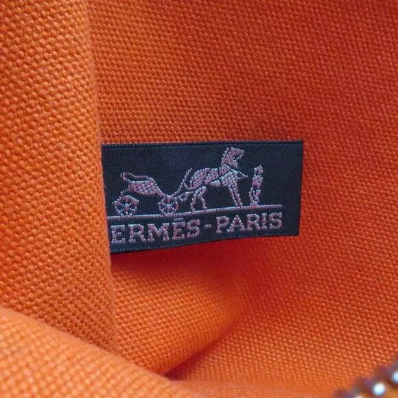 Auth HERMES Pouch Orange canvas authentic - Picture 11 of 13